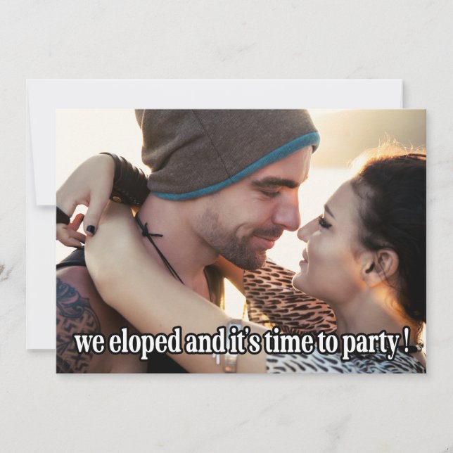 Faire-part Nous sommes partis en elopement Photo de mariage m (Devant)
