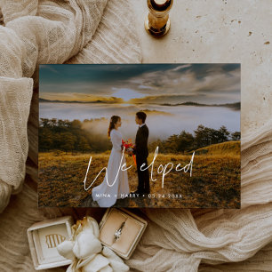Faire-part Nous sommes partis pour un mariage en toute intimi