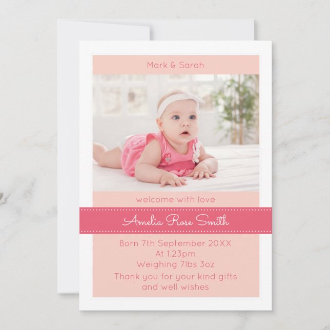 Faire-part Nouveau bébé faire-part/carte de remerciements (Devant)