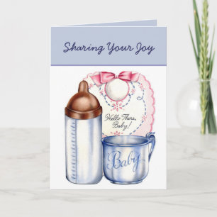 Faire-part Nouveau bébé GARÇON partageant votre rétro de joie