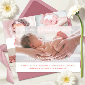 Faire-part Nouveau bébé nouveau-né Fille natalité Statistique