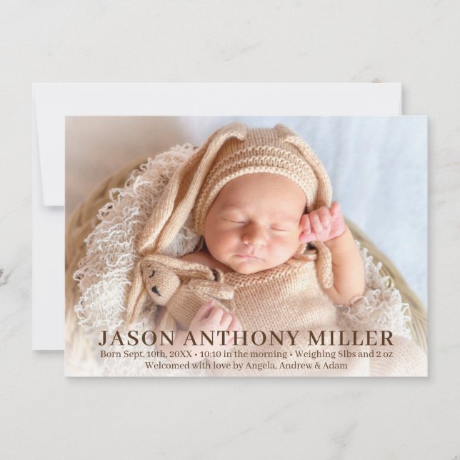 Faire-part Nouveau bébé nouveau-né nouveau-né statistiques de (Devant)