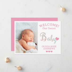 Faire-part Nouveau Bébé Photo Welcome Avec Nom