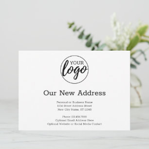 Faire-part Nouveau Changement d'Adresse avec Logo d'Entrepris