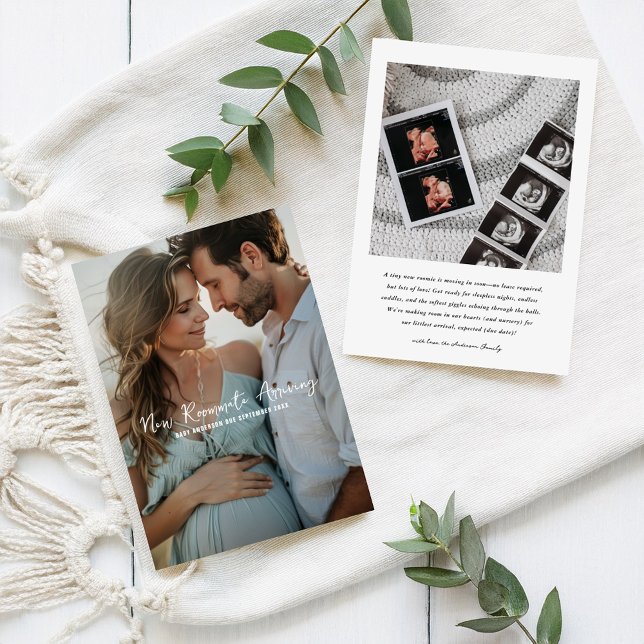 Faire-part Nouveau colocataire arrivant | Grossesse photo (Créateur téléchargé)