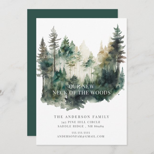 Faire-part Nouveau cou de la forêt Nouvelle adresse (Devant / Derrière)