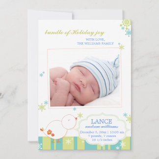 Faire-part Nouveau Enfant d'hiver Boy Flat Photo de naissance