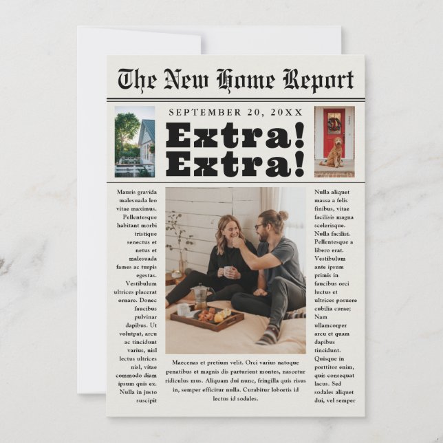 Faire-part Nouveau journal Accueil Photo Déménagement (Devant)