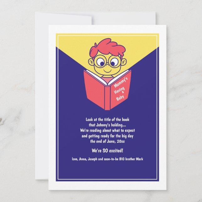 Faire-part Nouveau Livre pour Bébé Annonce de Grossesse (Devant)