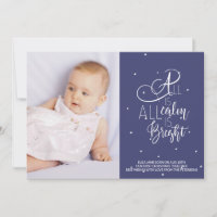 Faire-part nouveau-né de Noël de typographie de