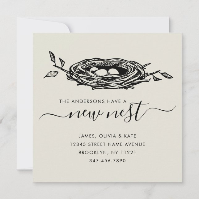 Faire-part Nouveau nid moderne Accueil Changement d'adresse D (Devant)