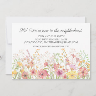 Faire-part Nouveau voisin Introduction s rose jaune floral