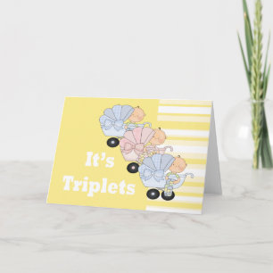 Faire-part Nouveaux garçons et fille de triplet de bébé