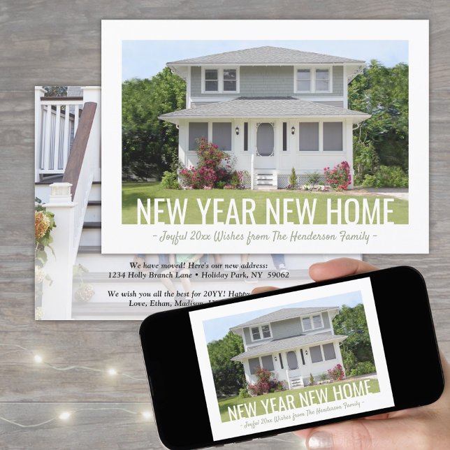 Faire-part Nouvel An Nouvel An Accueil Simple 2 Photo Vacance (Créateur téléchargé)