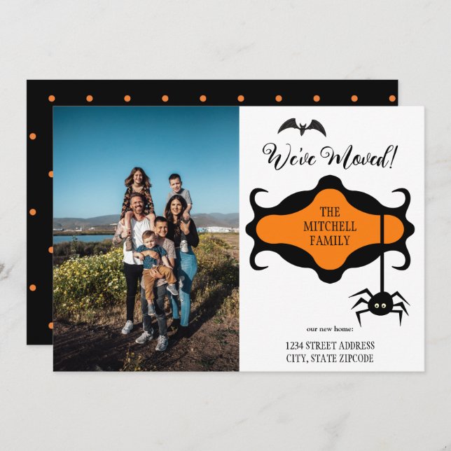 Faire-part Nouvelle Adresse Ajouter Photo Halloween Nous Avon (Devant / Derrière)