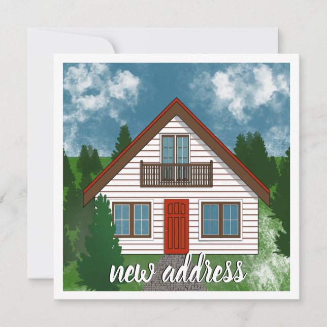 Faire-part Nouvelle adresse | Dessin de la porte rouge de la  (Devant)