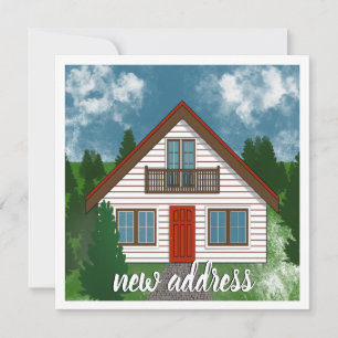 Faire-part Nouvelle adresse   Dessin de la porte rouge de la 