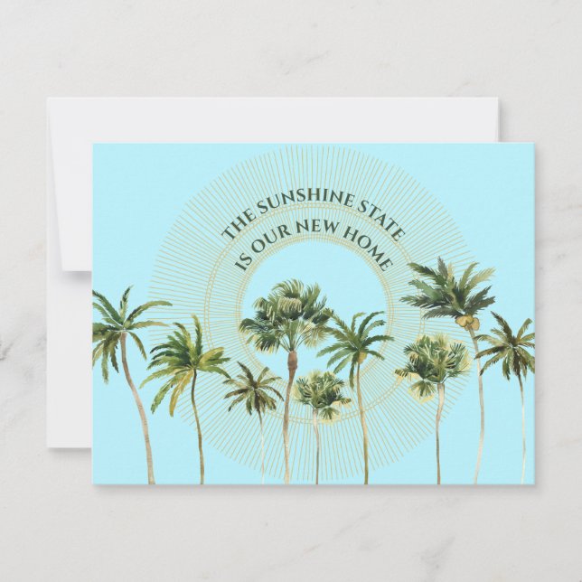 Faire-part Nouvelle adresse Floride Palm Trees Moving (Devant)