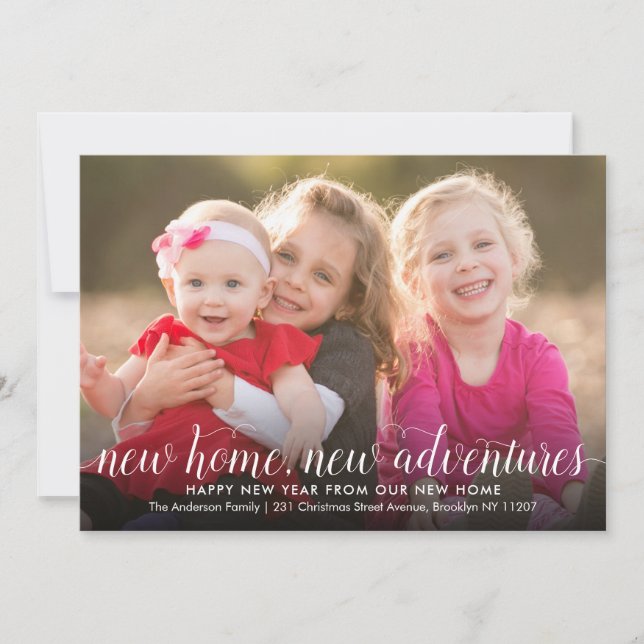 Faire-part Nouvelle Maison Aventures Photo Nouvel An Vacances (Devant)