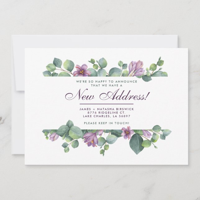 Faire-part Nouvelle maison Botanique Nous avons déplacé Eucal (Devant)