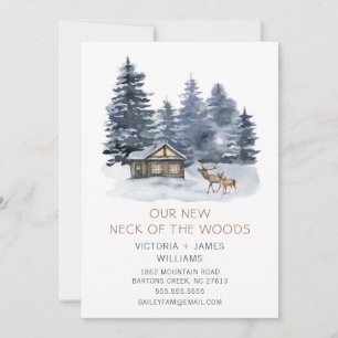 Faire-part Nouvelle maison dans les bois aquarelle Maison for