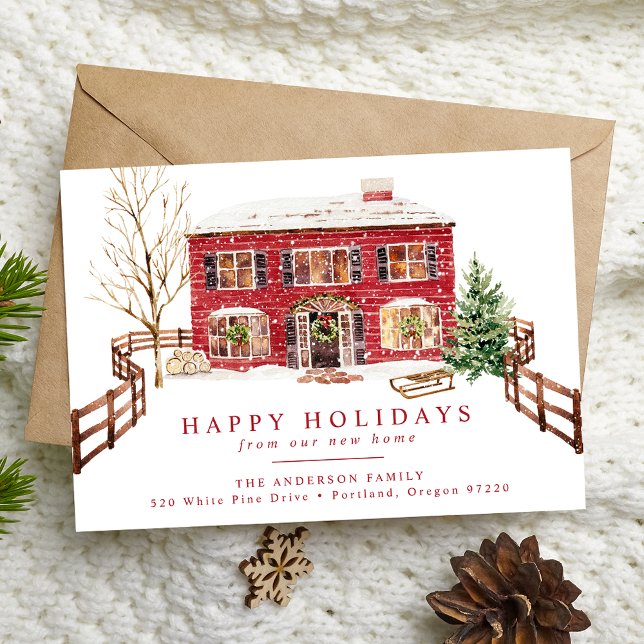 Faire-part Nouvelle Maison enneigée pour les Fêtes de Noël Dé (Créateur téléchargé)