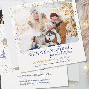 Faire-part Nouvelle maison Photo Doodle Tree and House Moving