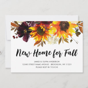 Faire-part Nouvelle maison pour l'automne Autumn Sunflower Mo