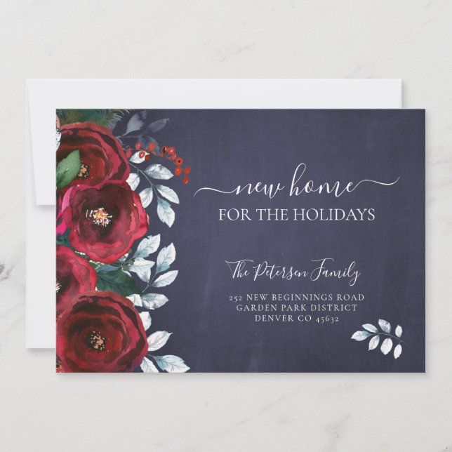 Faire-part Nouvelle maison pour les vacances Noël déménage (Devant)