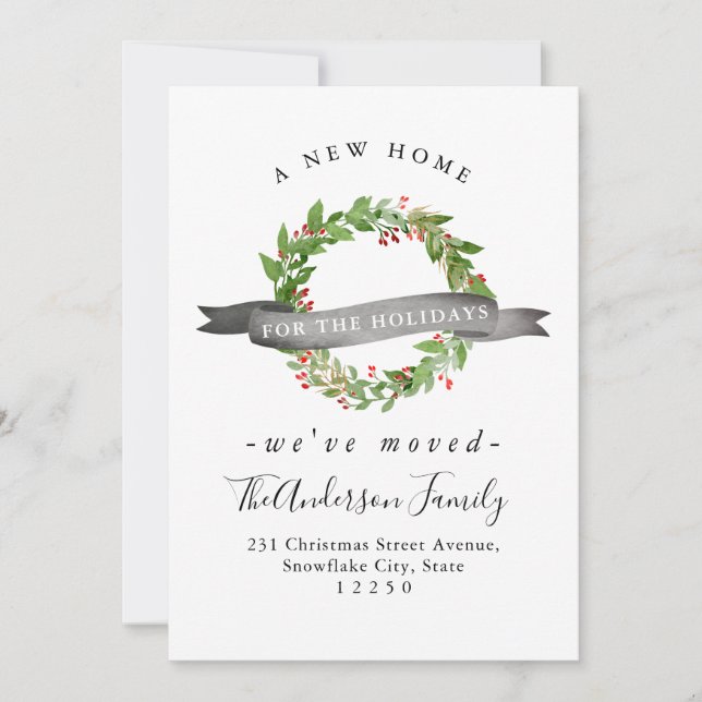 Faire-part Nouvelle Maison pour les vacances Wreath Holiday M (Devant)