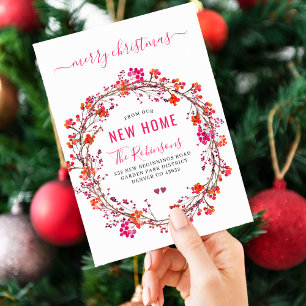 Faire-part Nouvelle maison pour Noël moderne vacances déménag