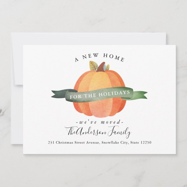 Faire-part Nouvelle Maison Thanksgiving Citrouille Moved Holi (Devant)