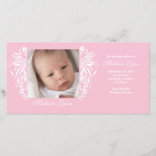 Faire-part Nouvelle naissance Annoucement de bébé de Flourish