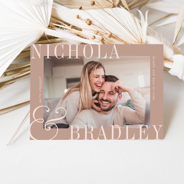 Faire-part Nouvelles joyeuses | Annonce de fiançailles avec p (Créateur téléchargé)