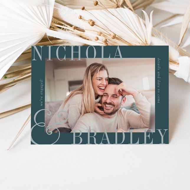 Faire-part Nouvelles Joyeuses | Annonce de Fiançailles Photo (Créateur téléchargé)