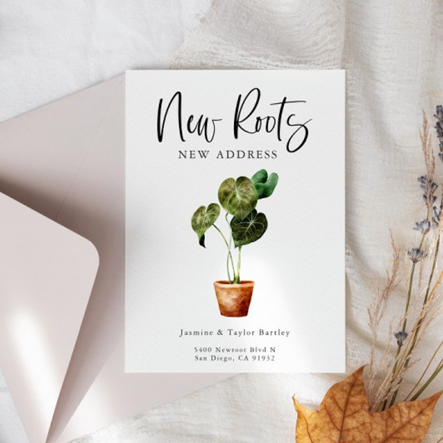 Faire-part Nouvelles Racines Nouvelle Adresse Houseplant Démé (Créateur téléchargé)