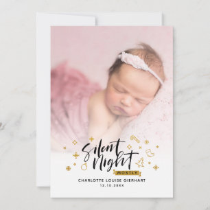 Faire-part Nuit silencieuse Fêtes de Noël Bébé Naissance Phot
