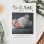 Faire-part Nuits essentiellement silencieuses Noël bébé photo<br><div class="desc">Carte de faire-part de naissance photo géante avec un texte typographique en haut qui dit "nuits silencieuses, surtout... " Vous pouvez y ajouter votre photo de nouveau-né. Vous pouvez également ajouter 3 autres photos au dos de la carte et les statistiques de naissance sur le bas. Idéal pour les garçons...</div>