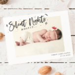 Faire-part Nuits Silencieuses Principalement Bébé Photo vacan<br><div class="desc">Carte faire-part de naissance humoristique et moderne pour la saison des Fêtes avec la photo de votre nouveau-né avec le texte typographique qui dit "Nuits silencieuses, surtout... " Vous pouvez ajouter une deuxième photo au dos avec un message. Carte de faire-part de naissance de Noël parfaite pour les bébés filles...</div>
