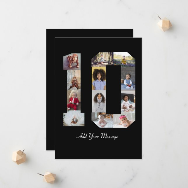 Faire-part Numéro 10 Collage photo (Devant/Arrière en situation)