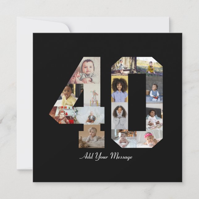 Faire-part Numéro 40 - Collage photo (Devant)