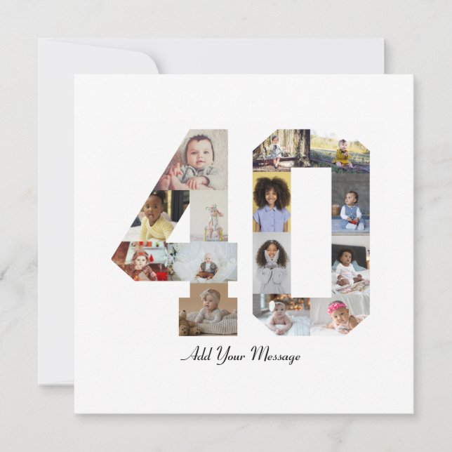 Faire-part Numéro 40 - Collage photo (Devant)