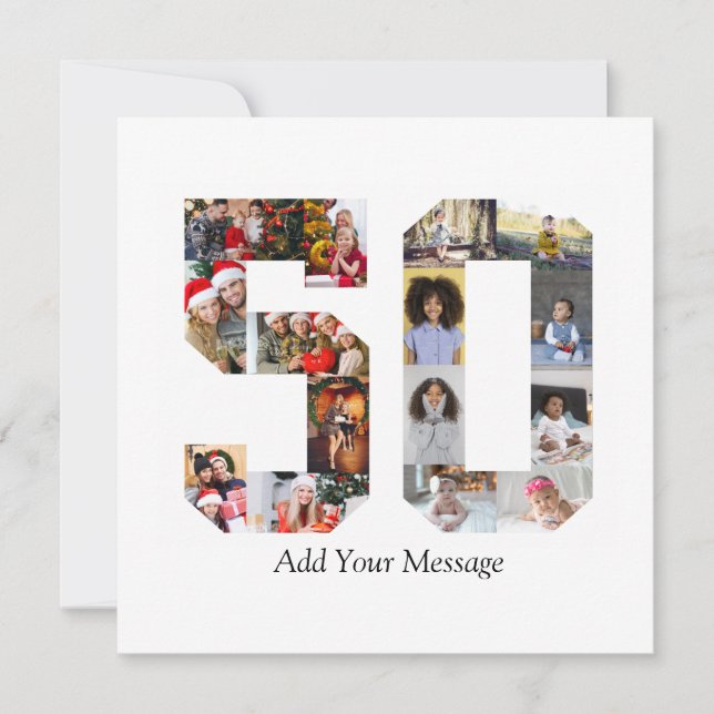 Faire-part Numéro 50 Collage photo (Devant)