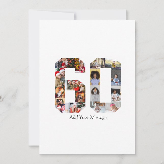 Faire-part Numéro 60 Collage photo (Devant)