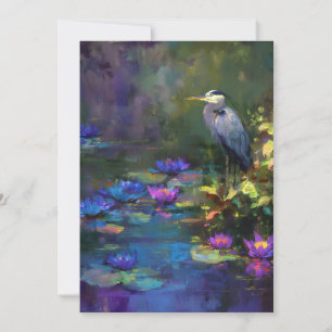 Faire-part Nymphéa d'étang enchanté aquarelle de nature
