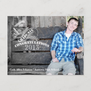 Faire-part Obtention du diplôme vintage de photo de craie