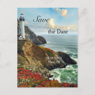 Faire-part Ocean Lighthouse Enregistrer la date Carte postale