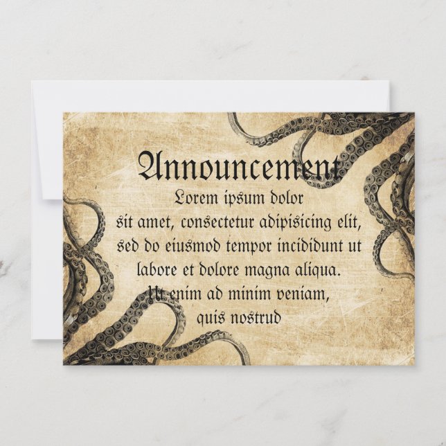 Faire-part Octopus vintage (Devant)