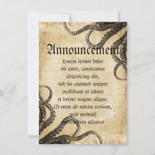 Faire-part Octopus vintage