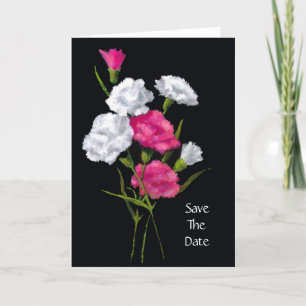 Faire-part Oeillets : Rose, Blanc : Réservez la date